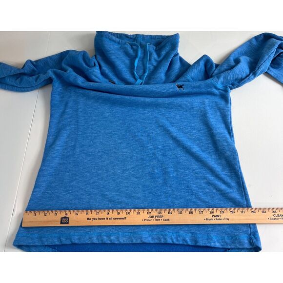 The Black Dog Women's Cowl Neck Drawstring Sweatshirt Pullover Blue Size L - Picture 7 of 9